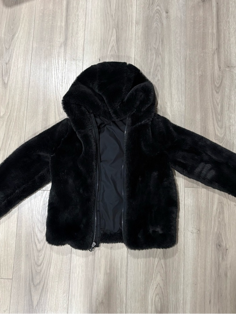 Under Armour Girls Black Faux Fur Hooded Puffer Jacket